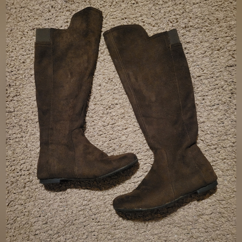 WOMENS ID REQUIRED SUEDE BOOTS BROWN SIZE 7.5